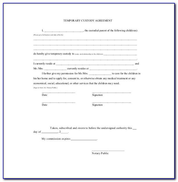 Free Template For Child Custody Agreement
