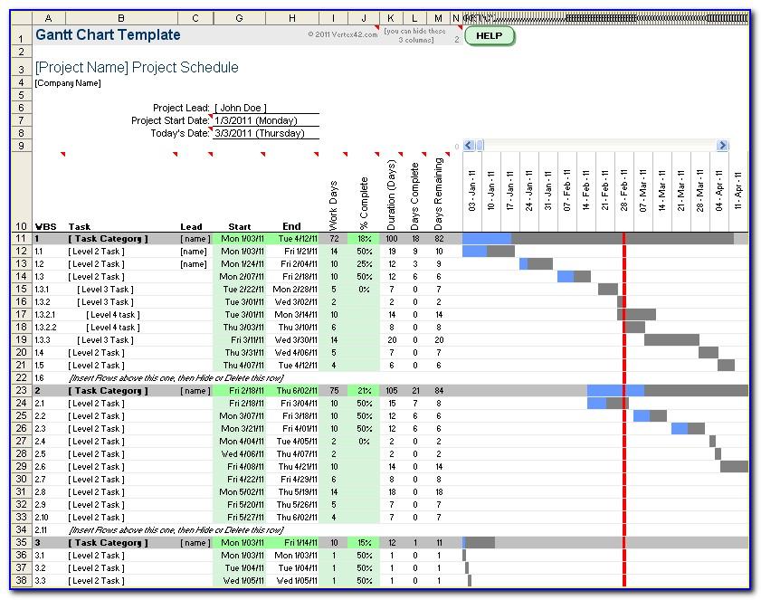 Free Template For Gantt Chart In Excel