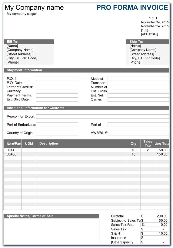 Free Template For Invoice Word