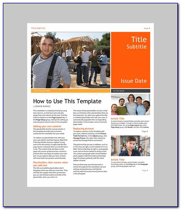 Free Templates For Newsletters In Microsoft Word