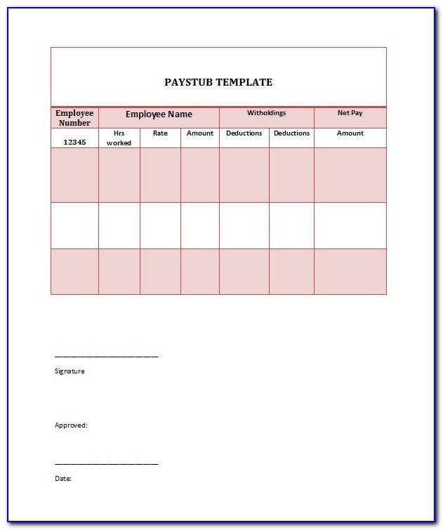 Free Templates For Pay Stubs Printable