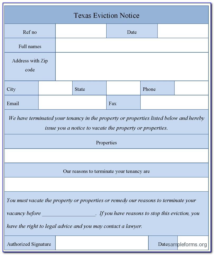 Free Texas Eviction Notice Template