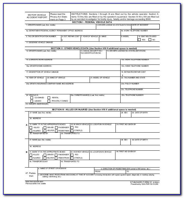 Free Vehicle Incident Report Template