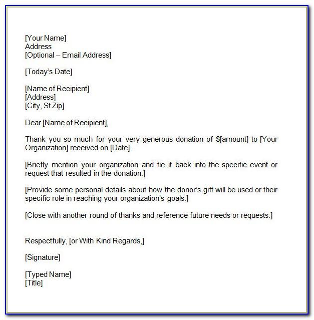 General Donation Thank You Letter Template