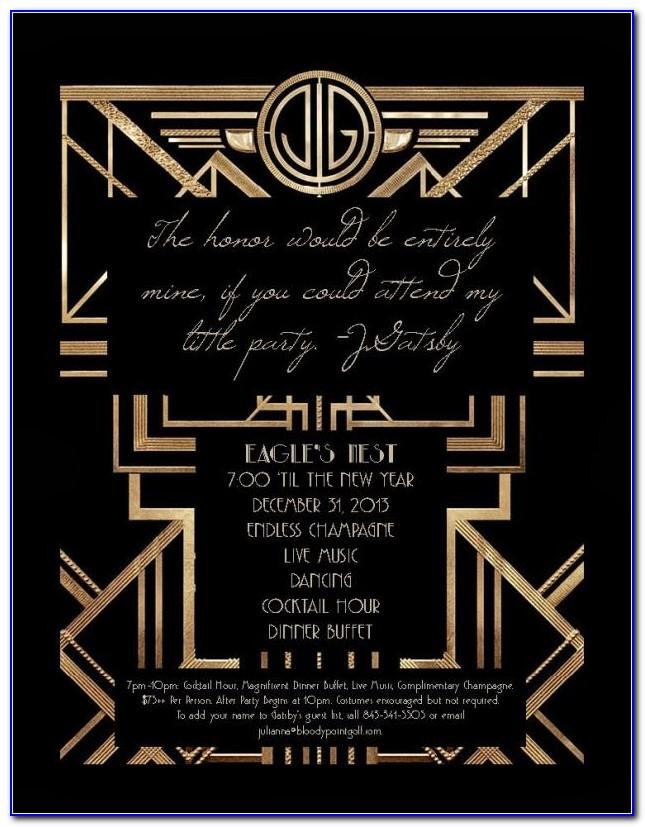 Great Gatsby Invitation Template Free Download