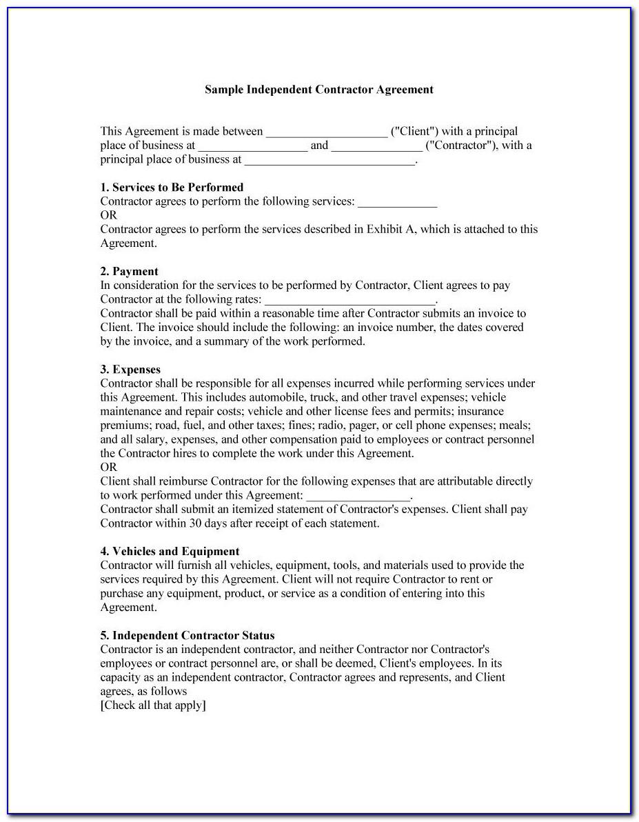 Independent Contractor Template Free