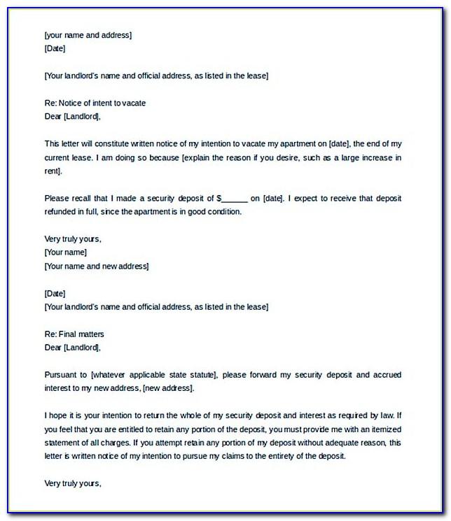 Landlord Termination Of Tenancy Letter Template
