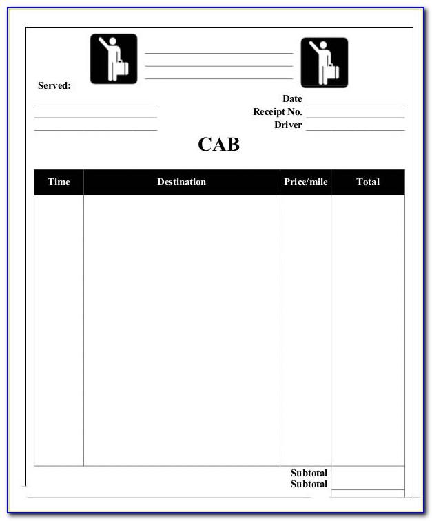Local Taxi Receipt Template India