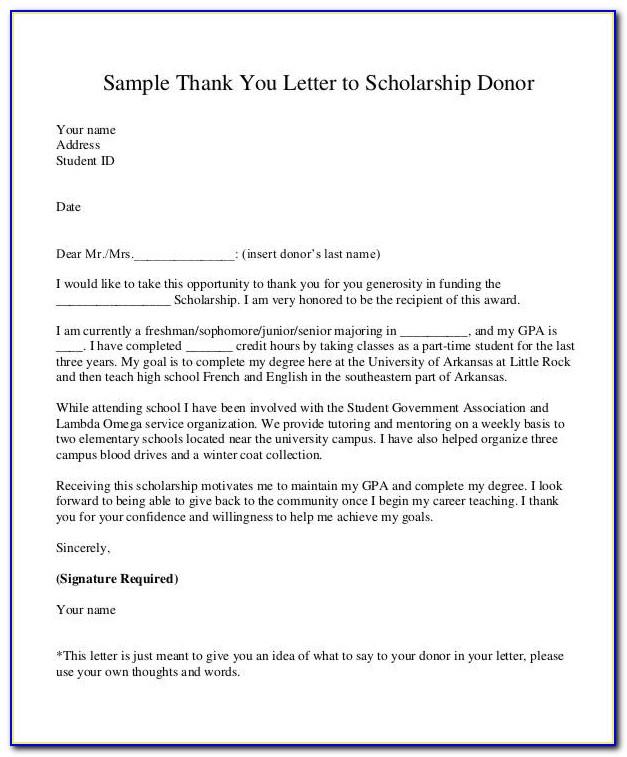 Memorial Donation Thank You Letter Template