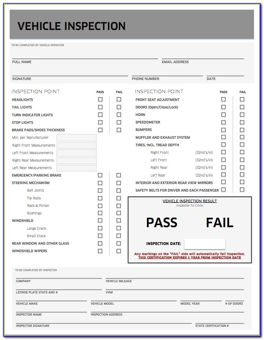 Pdf Free Vehicle Inspection Sheets