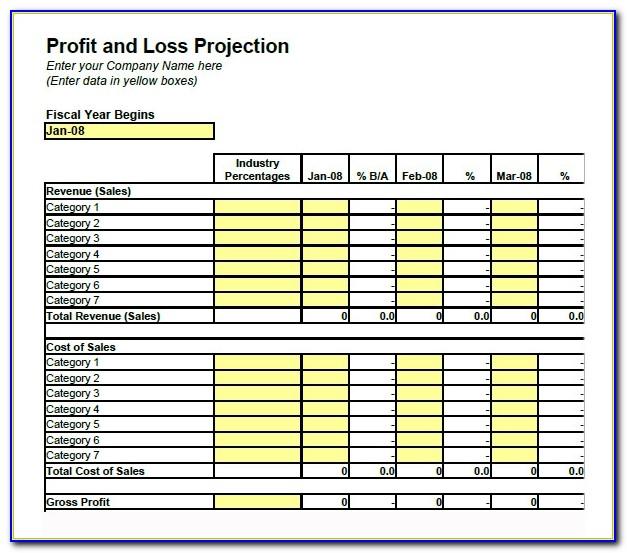 Profit And Loss Balance Sheet Template