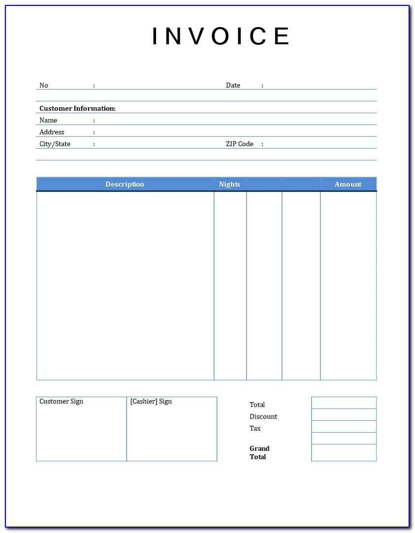 Receipt Template Free Word