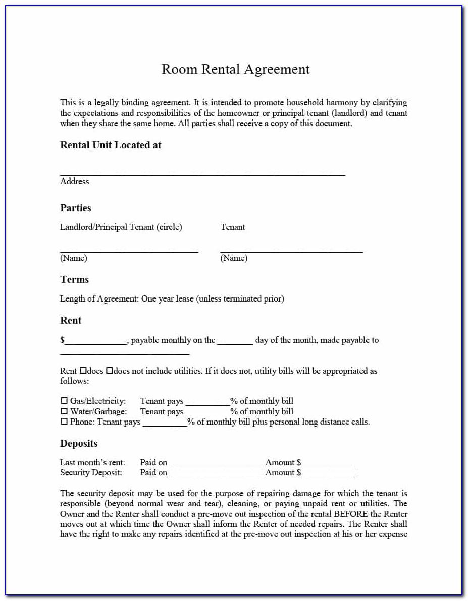 Rental Agreement Contract Example