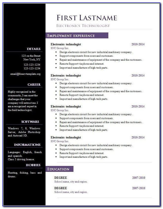 Resume Templates For Teachers Microsoft Word 2007