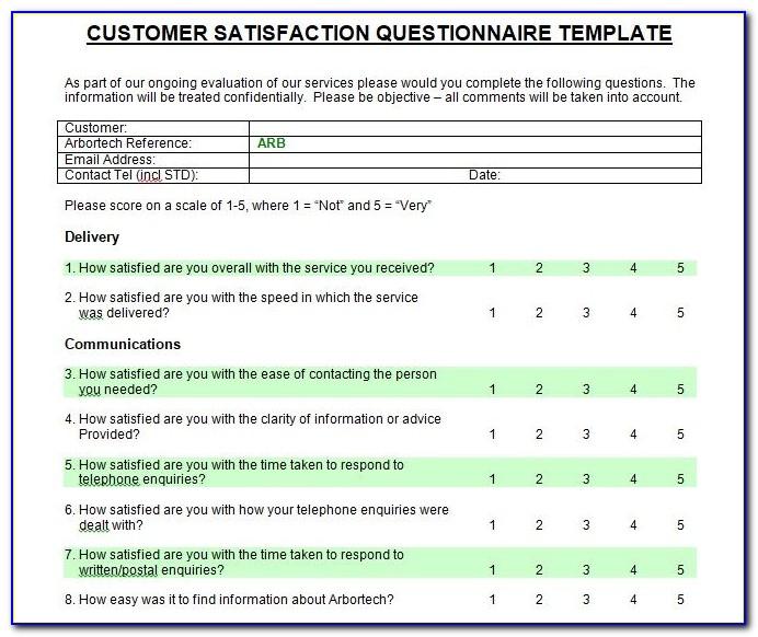 Sample Customer Satisfaction Survey Questions