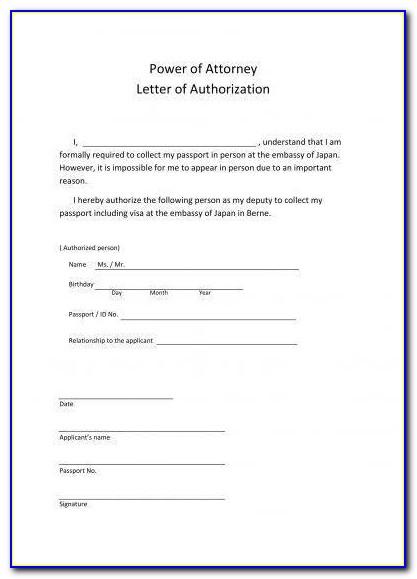 Sample Power Of Attorney Letter Pdf