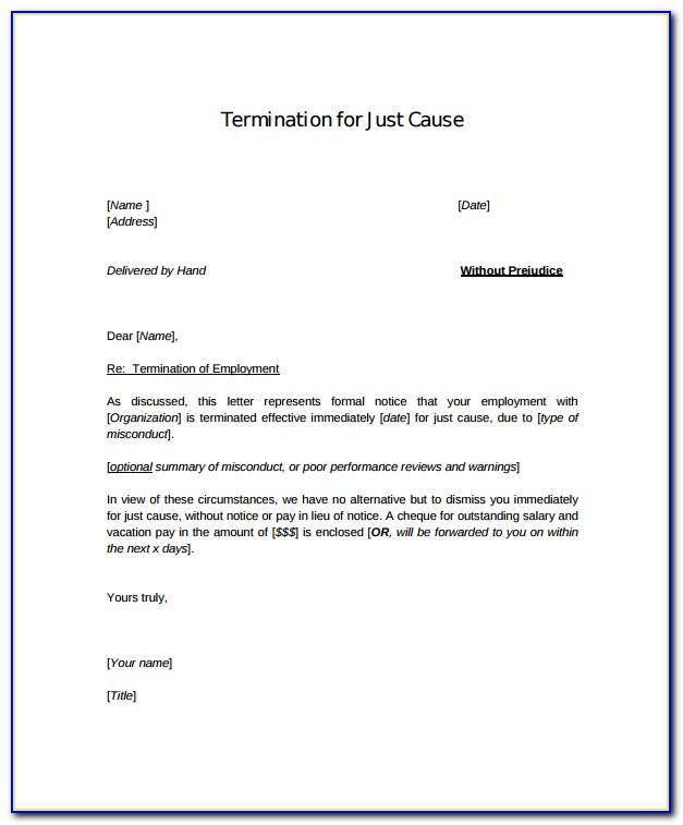 Sample Termination Of Employment Letter