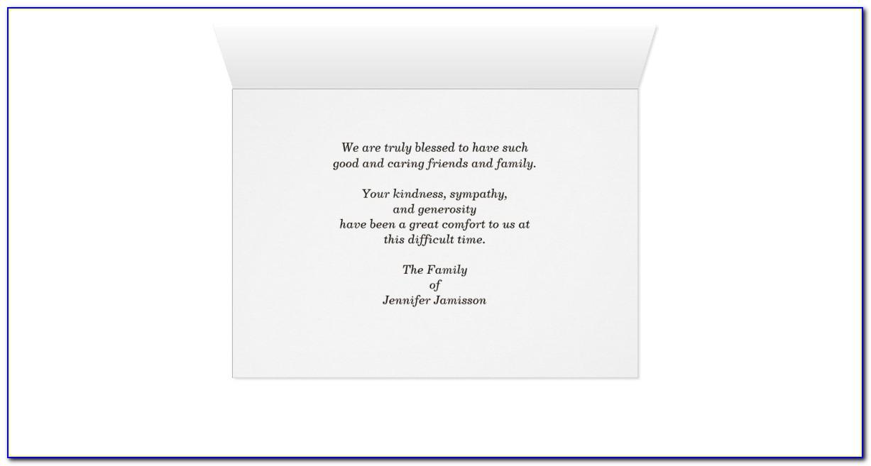 Sample Thank You Note For Donation In Memory Of