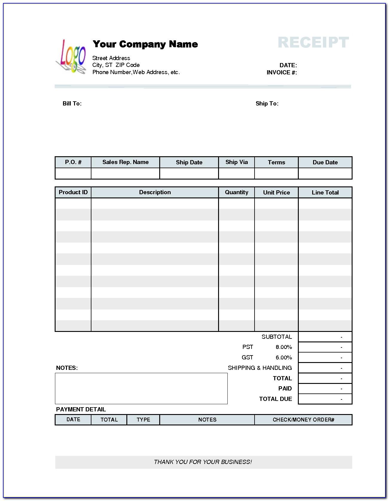 Service Tax Invoice Format In Word