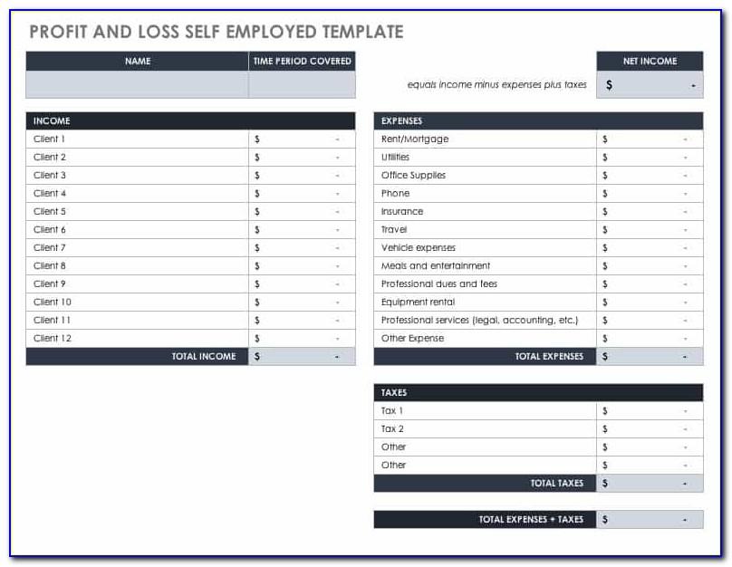 Simple Profit And Loss Statement Template Uk