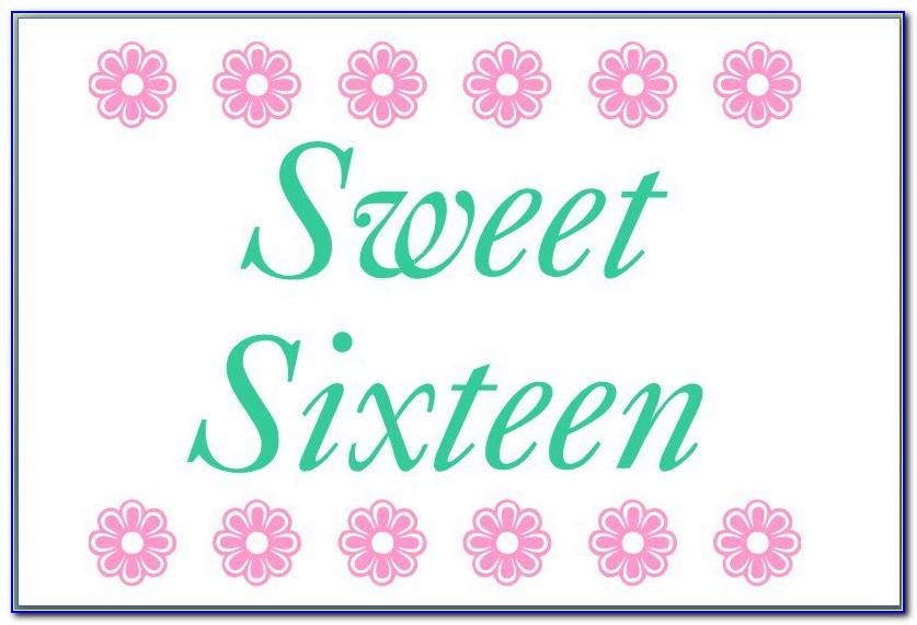 Sweet 16 Invitation Templates