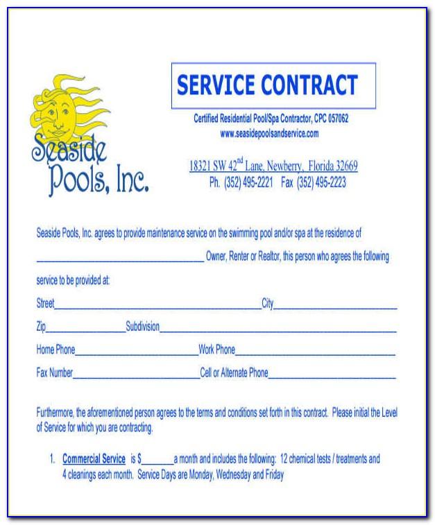 Swimming Pool Contract Example