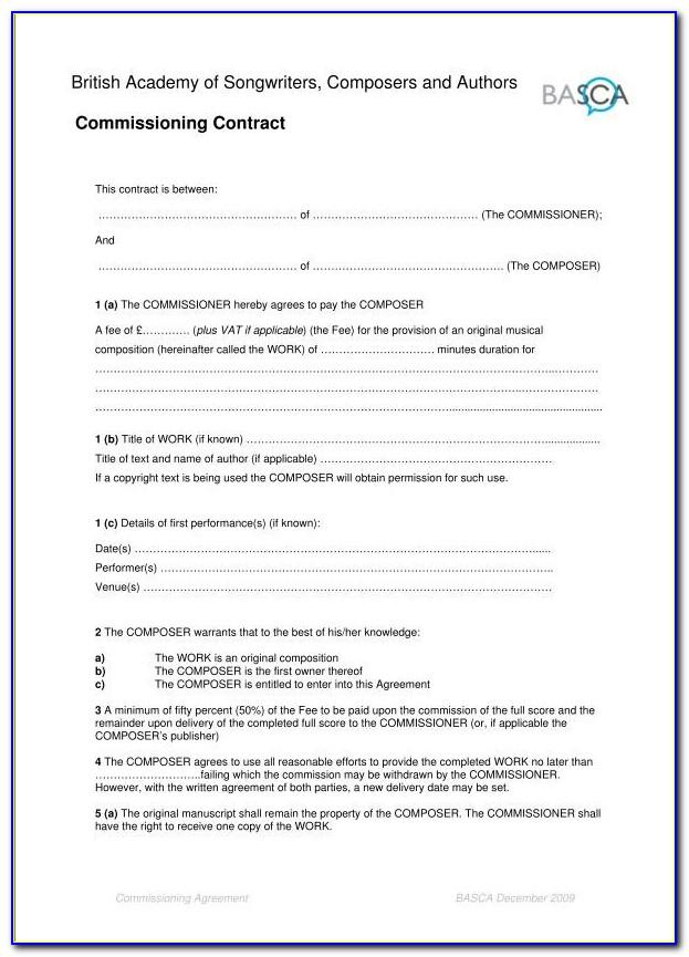 Talent Agency Contract Template Uk