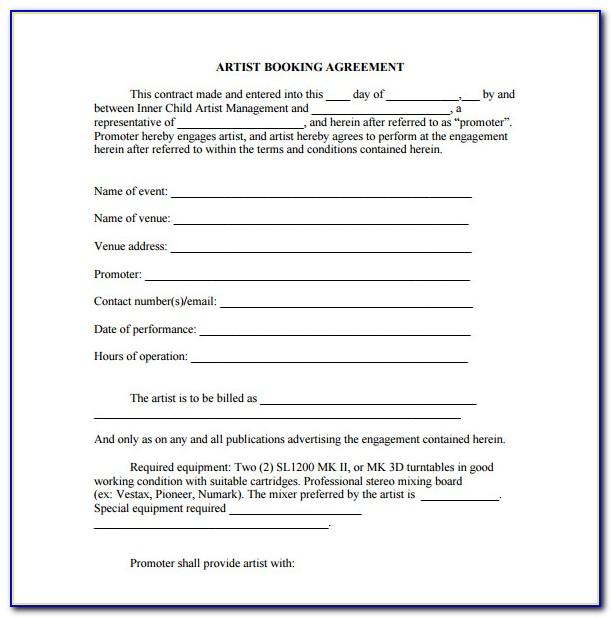 Talent Booking Agreement Template