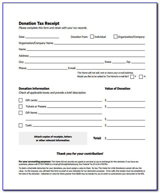 Tax Donation Receipt Letter Sample