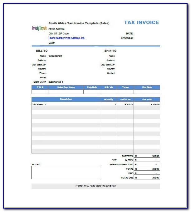 Tax Invoice Statement Template Free