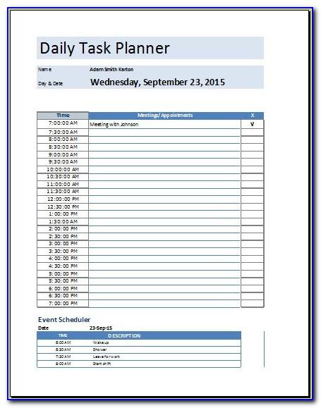 Team Task List Template Excel Spreadsheet