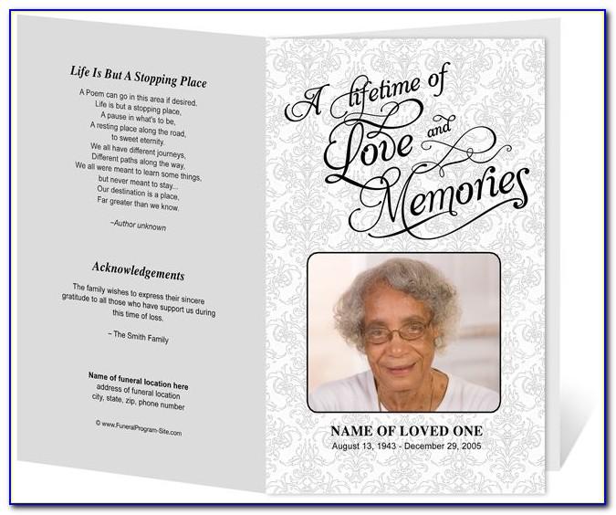 Template For Funeral Program On Word