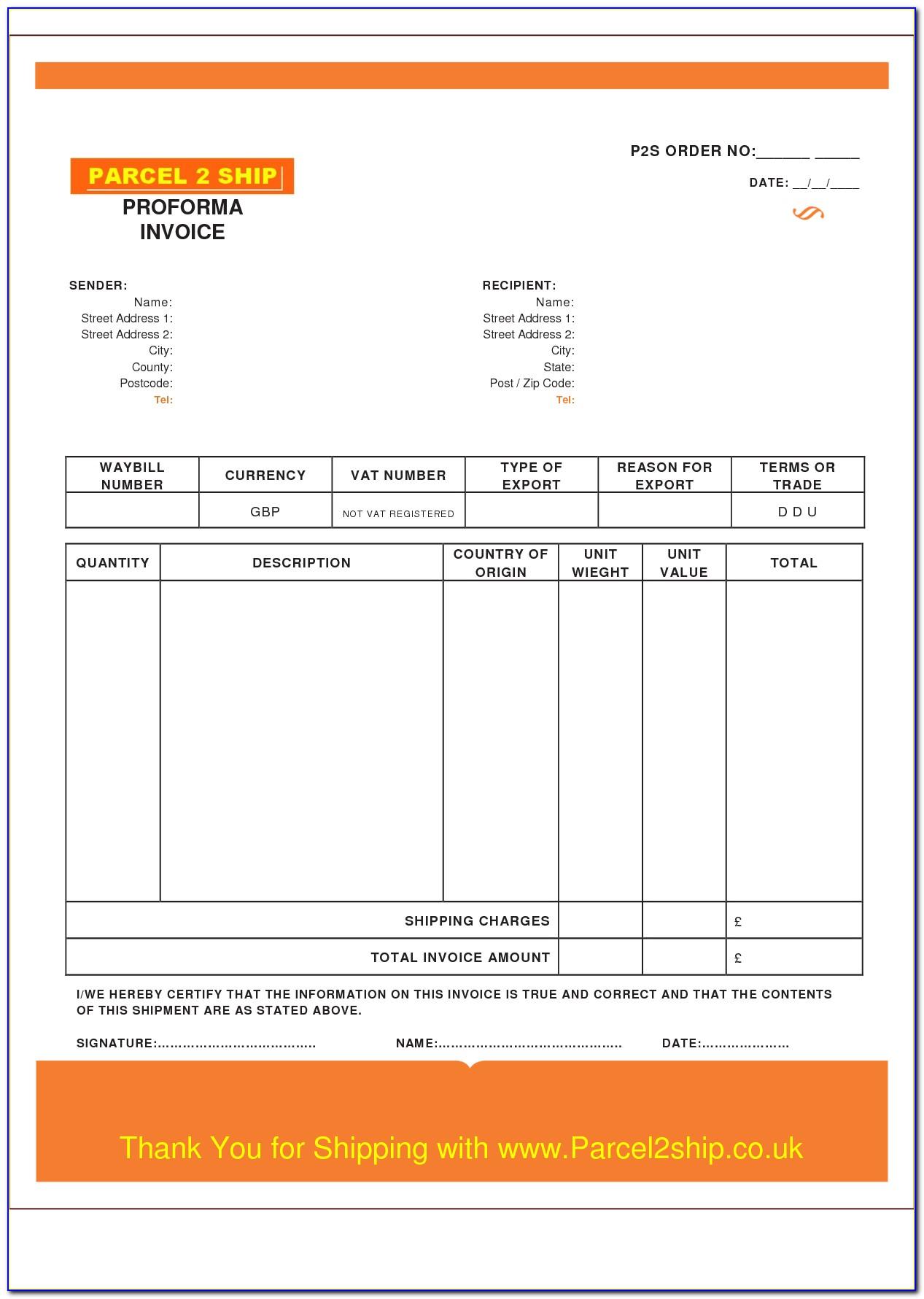 Template For Invoices Excel