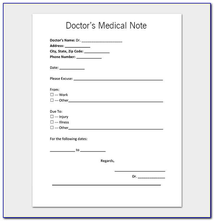 Template For Medical Office Notes