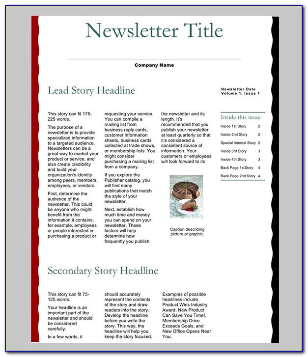 Template For Newsletter In Microsoft Word