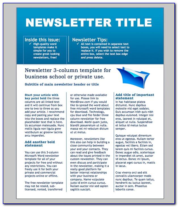 Template For Newsletter In Word