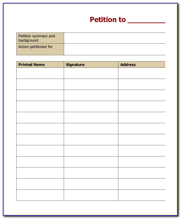 Template For Petition Letter