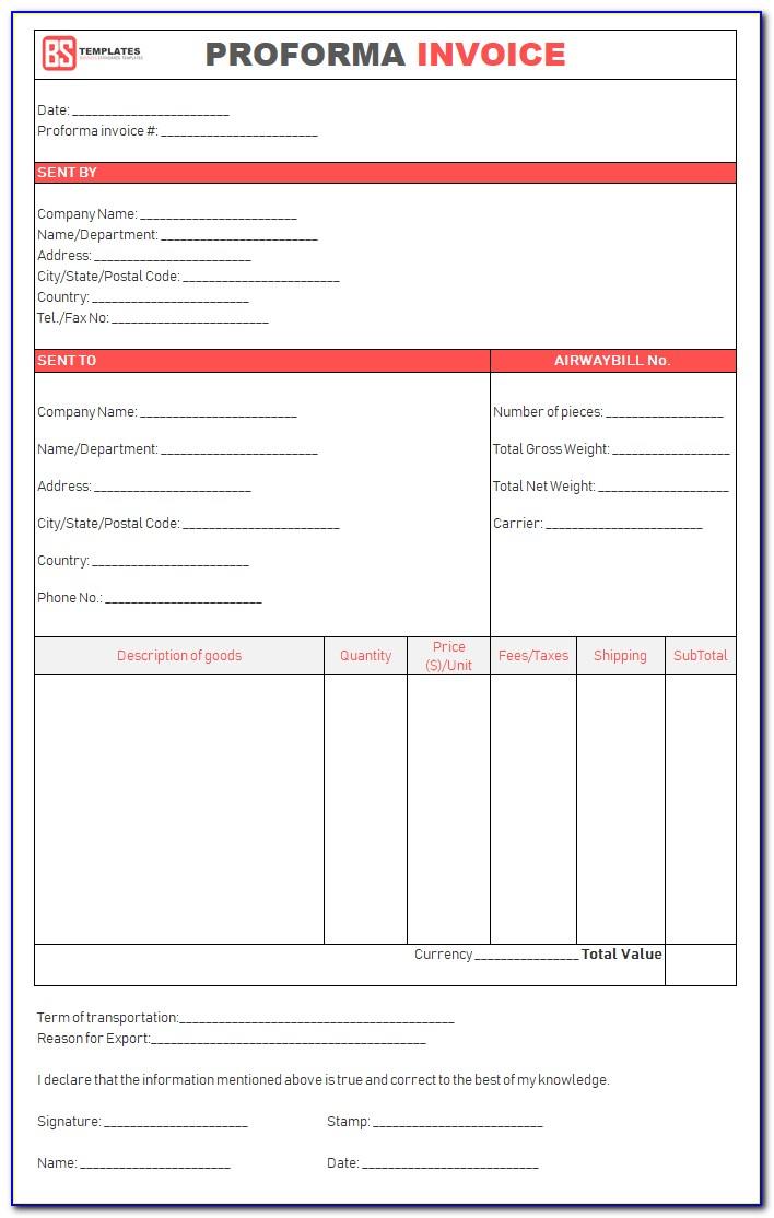 Template Of An Invoice In Microsoft Word