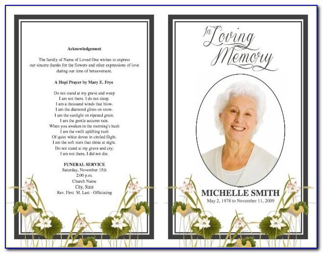 Templates For Funeral Programs Free