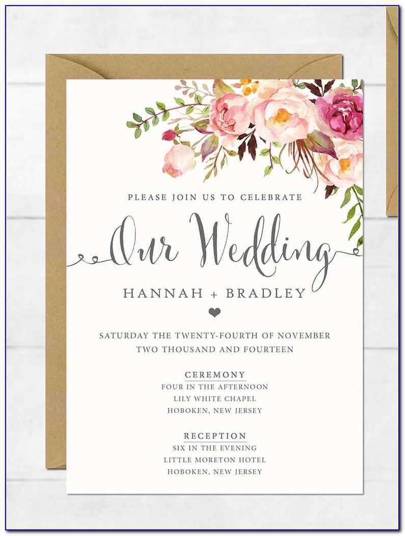 Templates For Wedding Invites