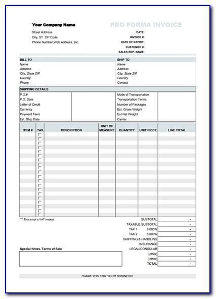 Templates Invoice Excel