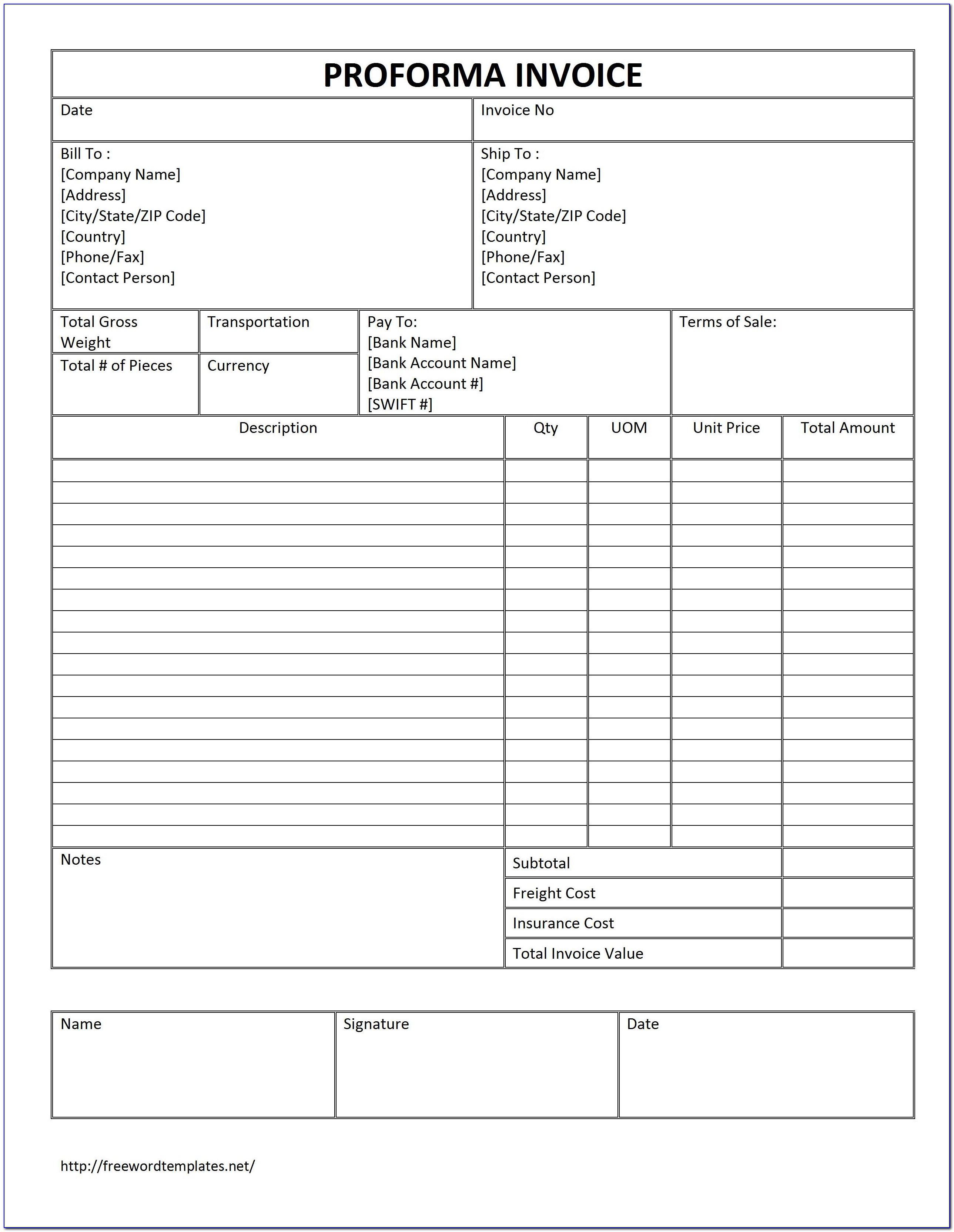 Templates Of Invoices In Microsoft Word