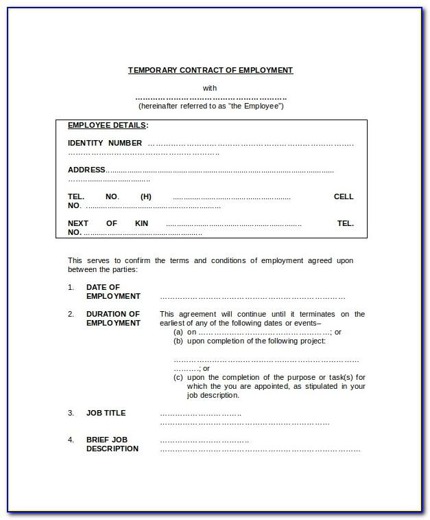 Temporary Employment Contract Sample Philippines