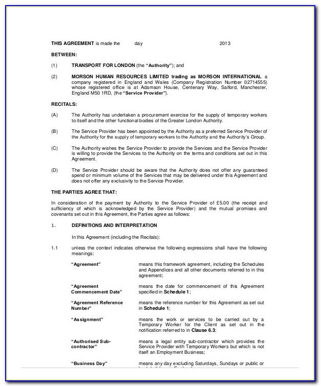 Temporary Employment Contract Template Canada