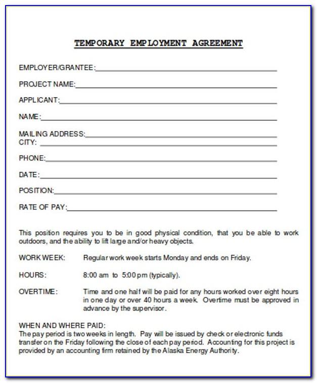 Temporary Employment Contract Template Nz