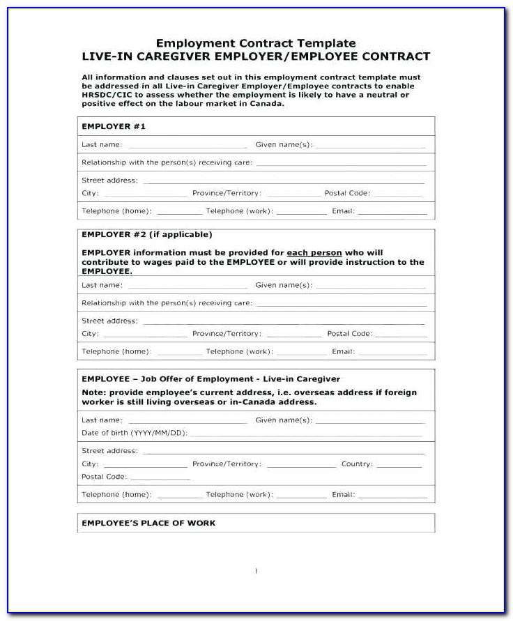Temporary Employment Contract Template Pdf