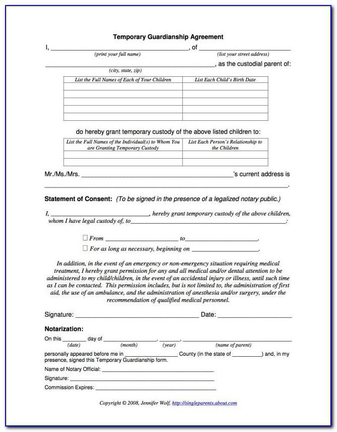 Temporary Guardianship Letter Template