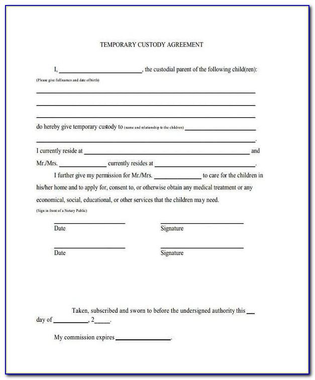 Temporary Power Of Attorney Template