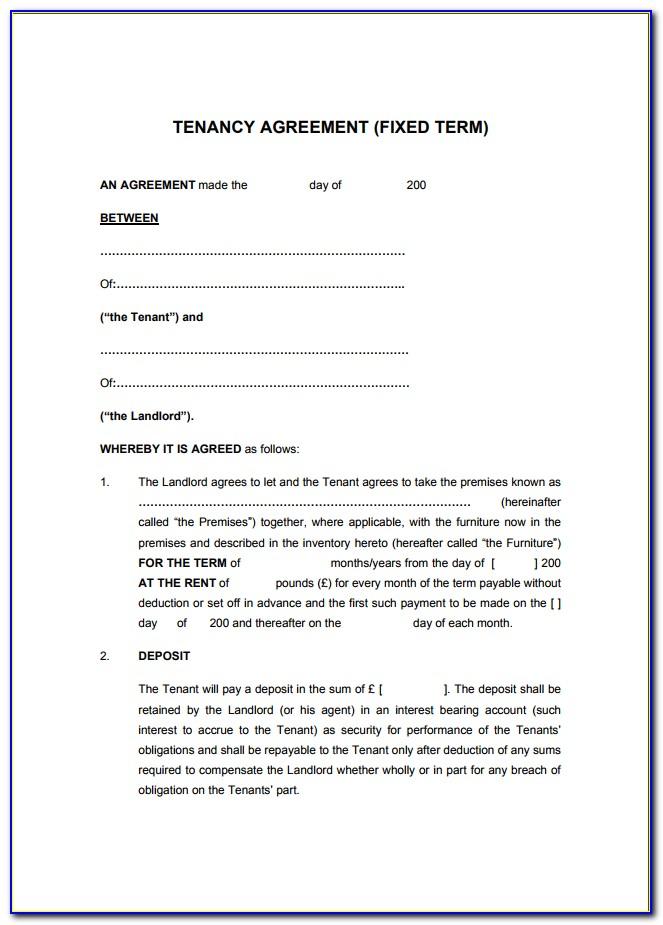 Tenancy Agreement Contract Example