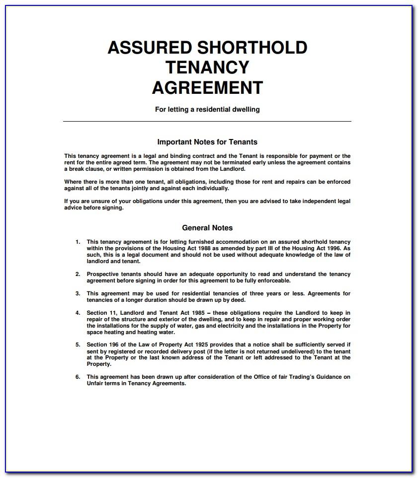 Tenancy Agreement Contract Form